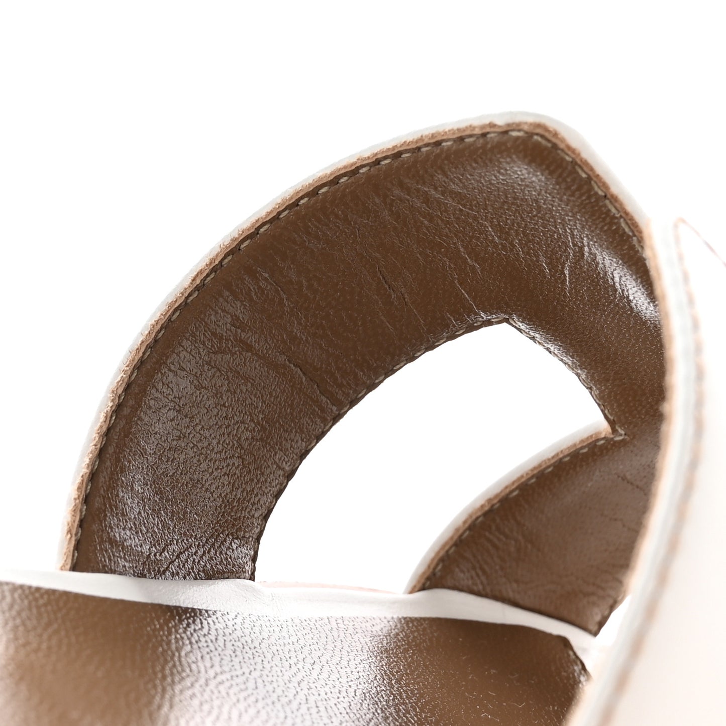 Box Calfskin Oran Sandals 38 White