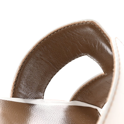Hermes Box Calfskin Oran Sandals 38 White 12 of 13