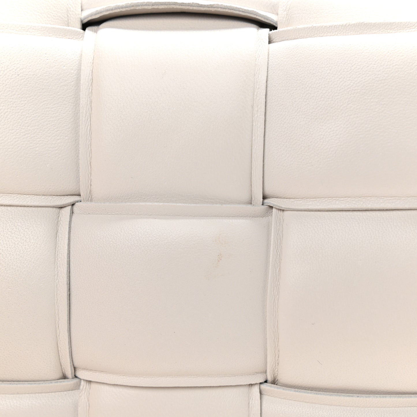 Lambskin Maxi Intreccio Padded Chain Cassette Crossbody Bag White