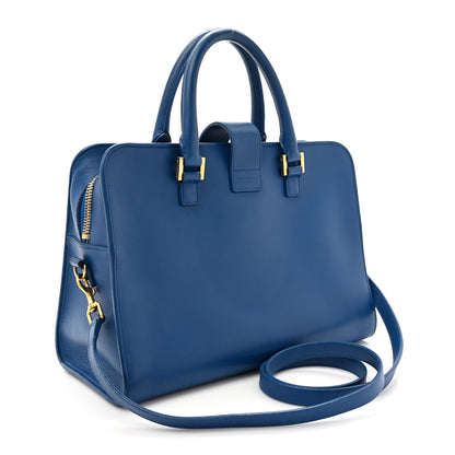 Saint Laurent Calfskin Small Monogram Cabas Blue Majorelle 3 of 19