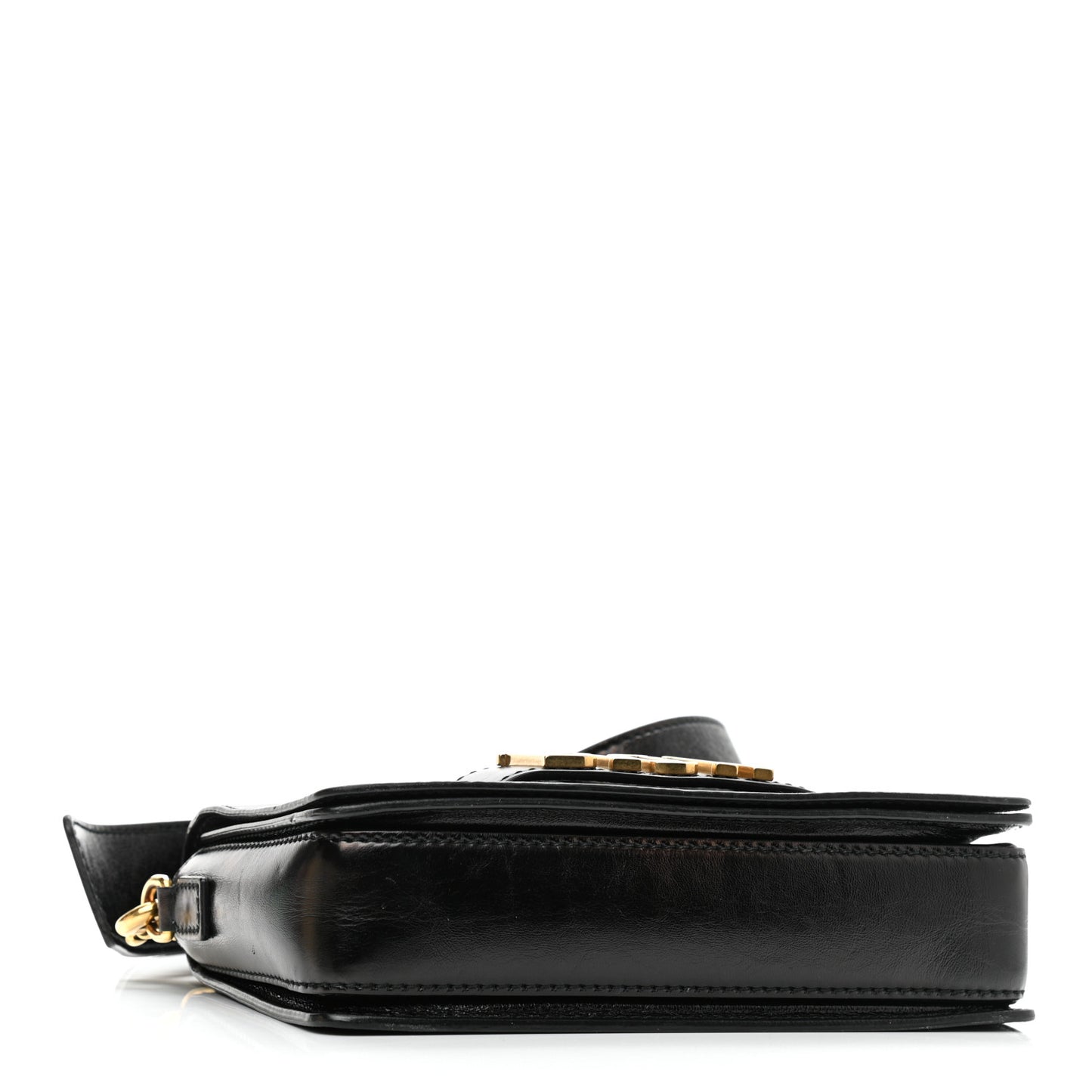 Crinkled Patent Lambskin Dio(r)evolution Flap Bag Black