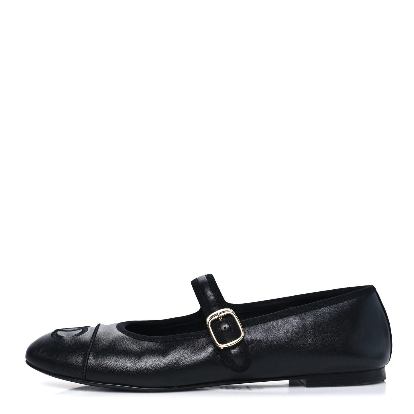 Lambskin Mary Jane Flats 39 Black