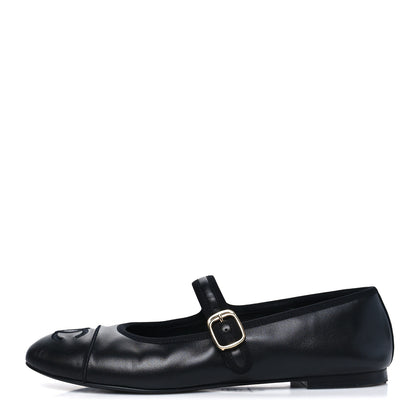 Chanel Lambskin Mary Jane Flats 39 Black 1 of 10