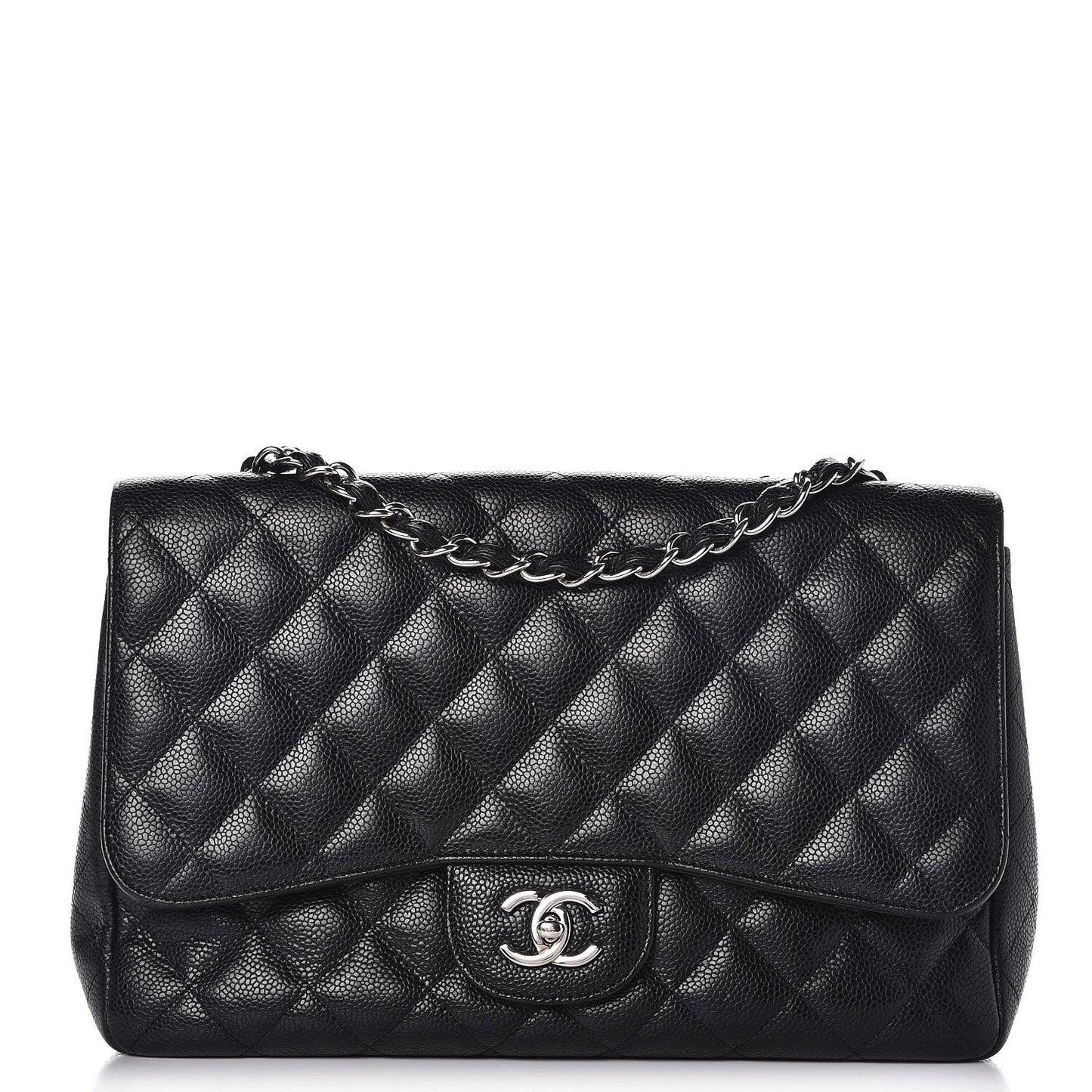 Caviar Quilted Jumbo Single Flap Black