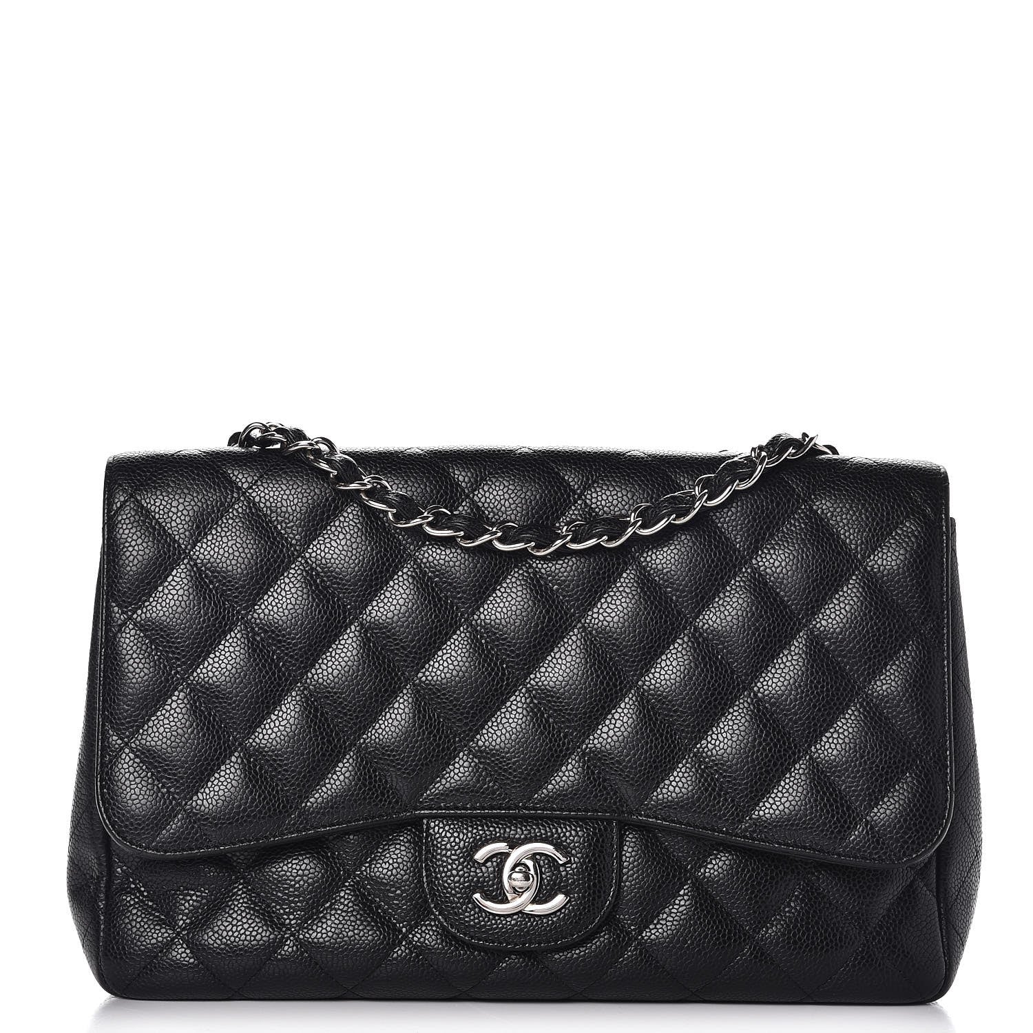 Chanel Caviar Quilted Jumbo Single Flap Black 1 of 8