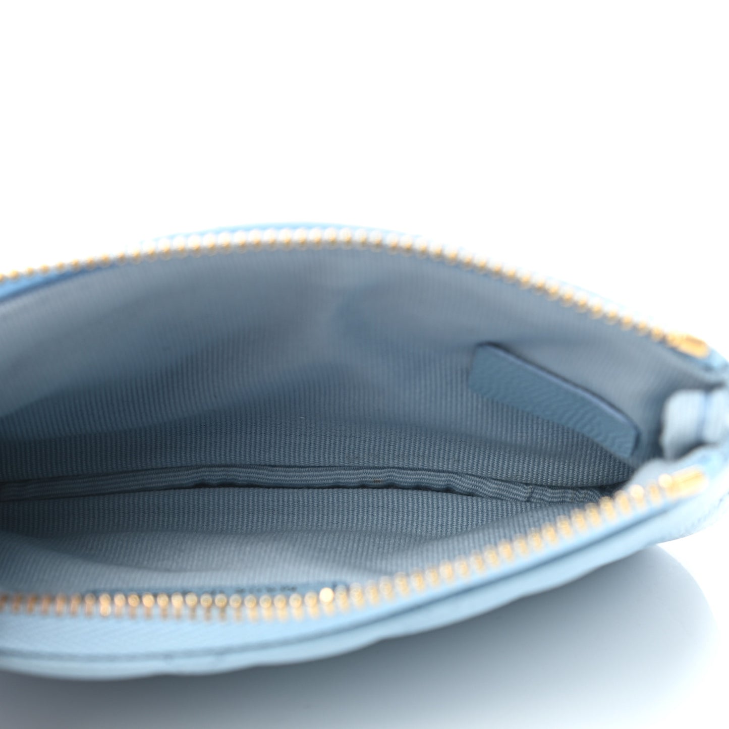 Caviar Quilted Small Cosmetic Case Light Blue