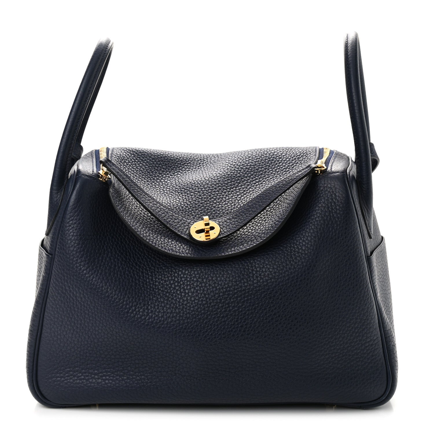 Hermes Taurillon Clemence Lindy 30 Bleu Nuit 1 of 11