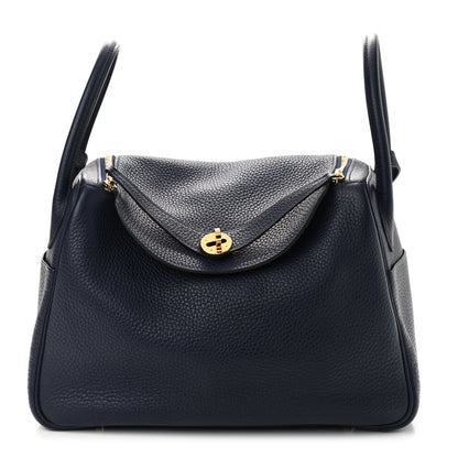 Hermes Taurillon Clemence Lindy 30 Bleu Nuit 1 of 11