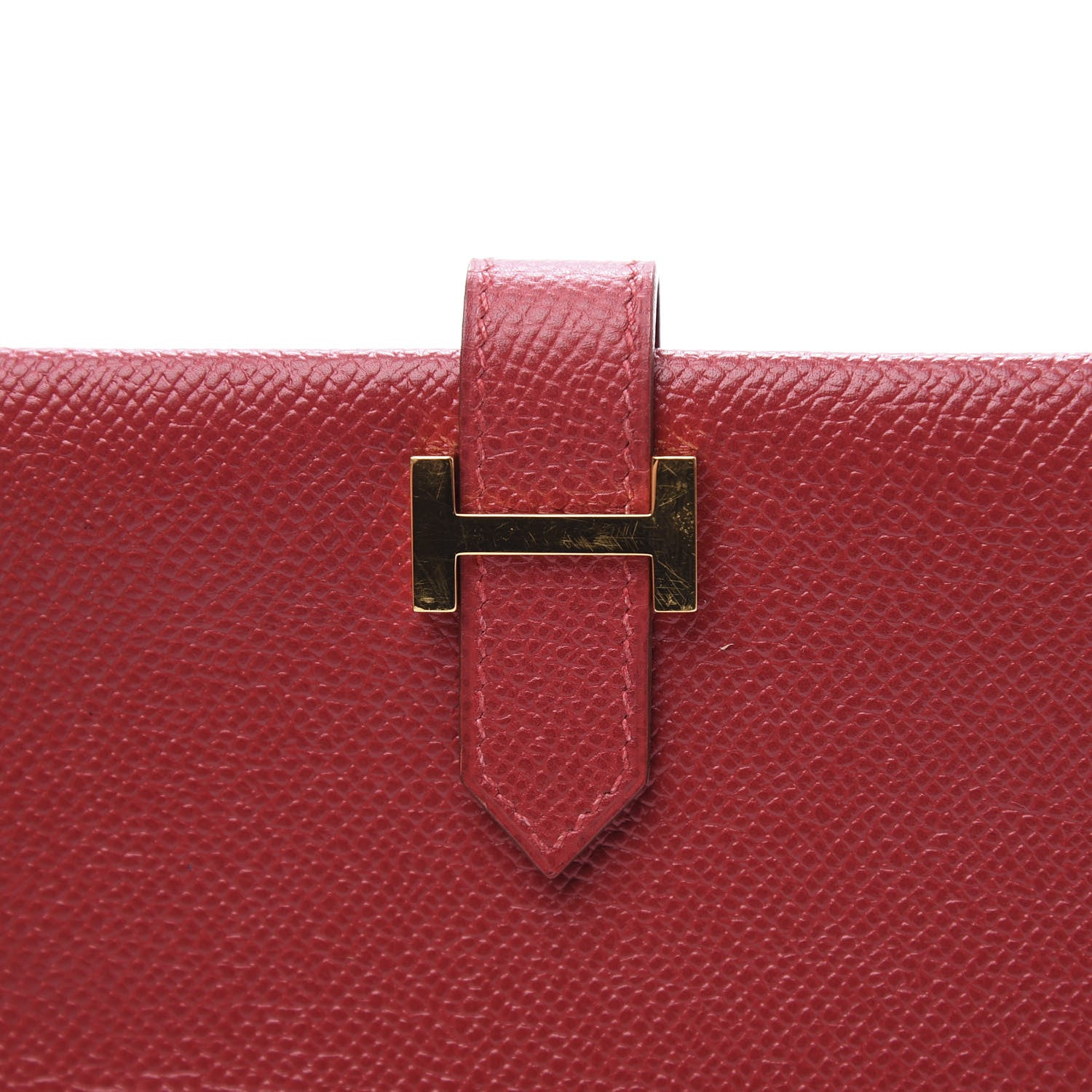Hermes Courchevel Bearn Gusset Wallet Rouge Vif 8 of 8