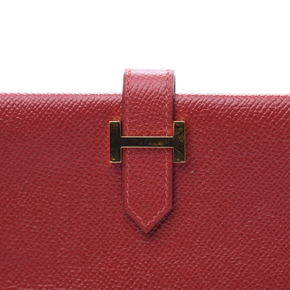 Hermes Courchevel Bearn Gusset Wallet Rouge Vif 8 of 8