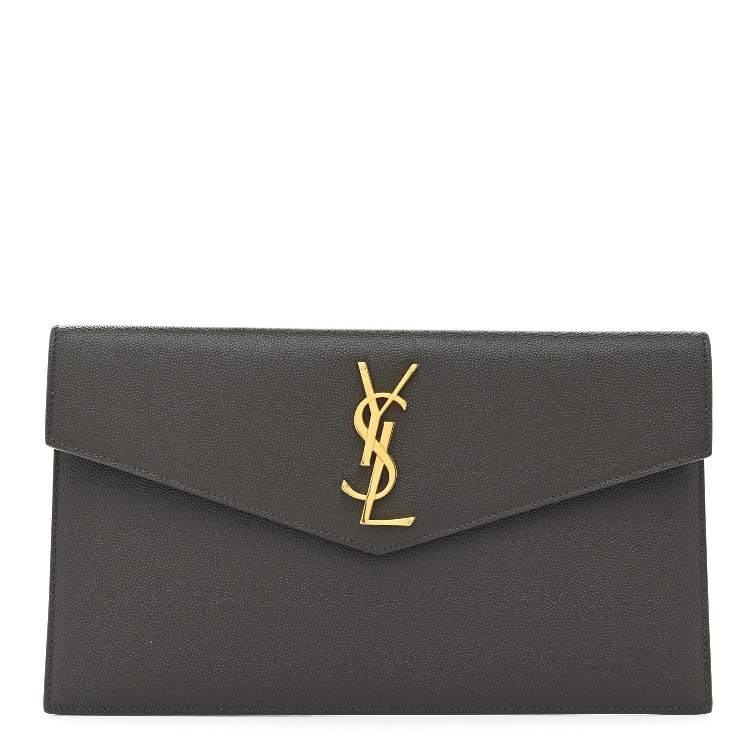 Saint Laurent Grain De Poudre Uptown Pouch Pebble 1 of 7