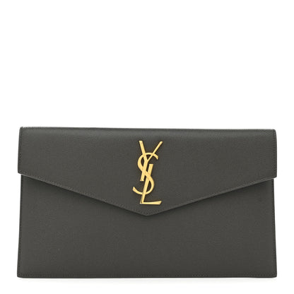 Saint Laurent Grain De Poudre Uptown Pouch Pebble 1 of 7