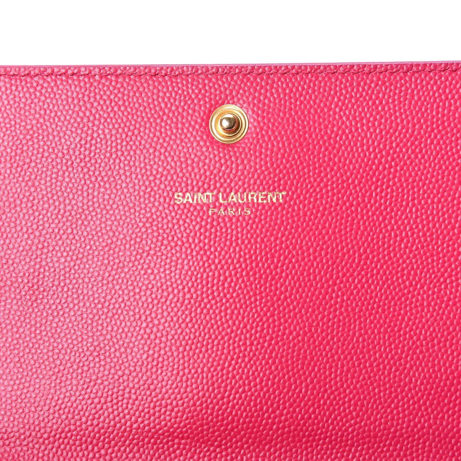 Saint Laurent Grain De Poudre Classic Monogram Cassandre Wallet Fuchsia 5 of 12