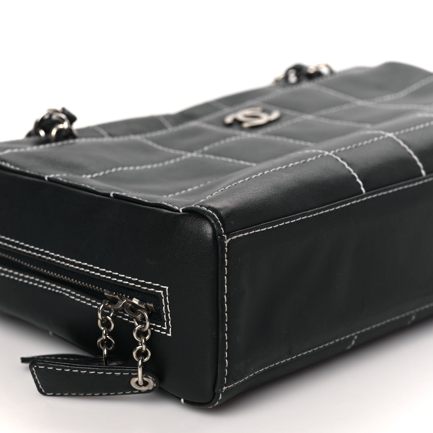 Chanel Lambskin Square Stitched Shoulder Bag Black 7 of 8