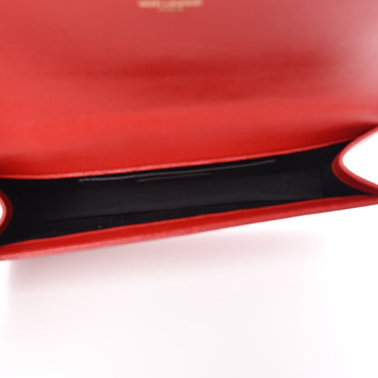 Saint Laurent Grain De Poudre Classic Monogram Cassandre Clutch New Red 5 of 10
