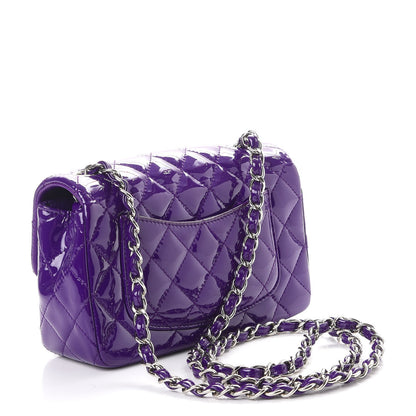 Chanel Patent Quilted Mini Rectangular Flap Purple 3 of 7