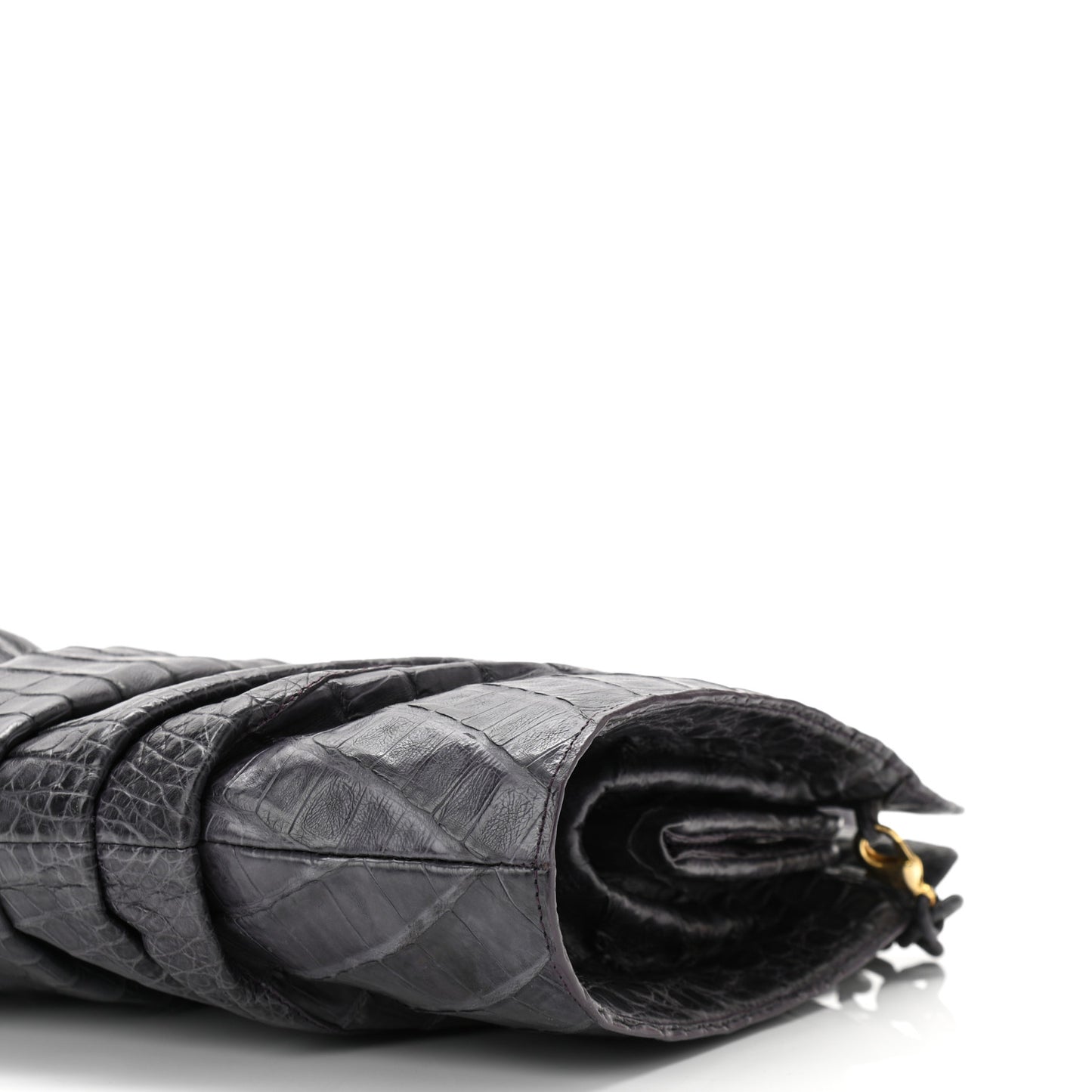 Crocodile Slim Frame Chain Clutch Degrade