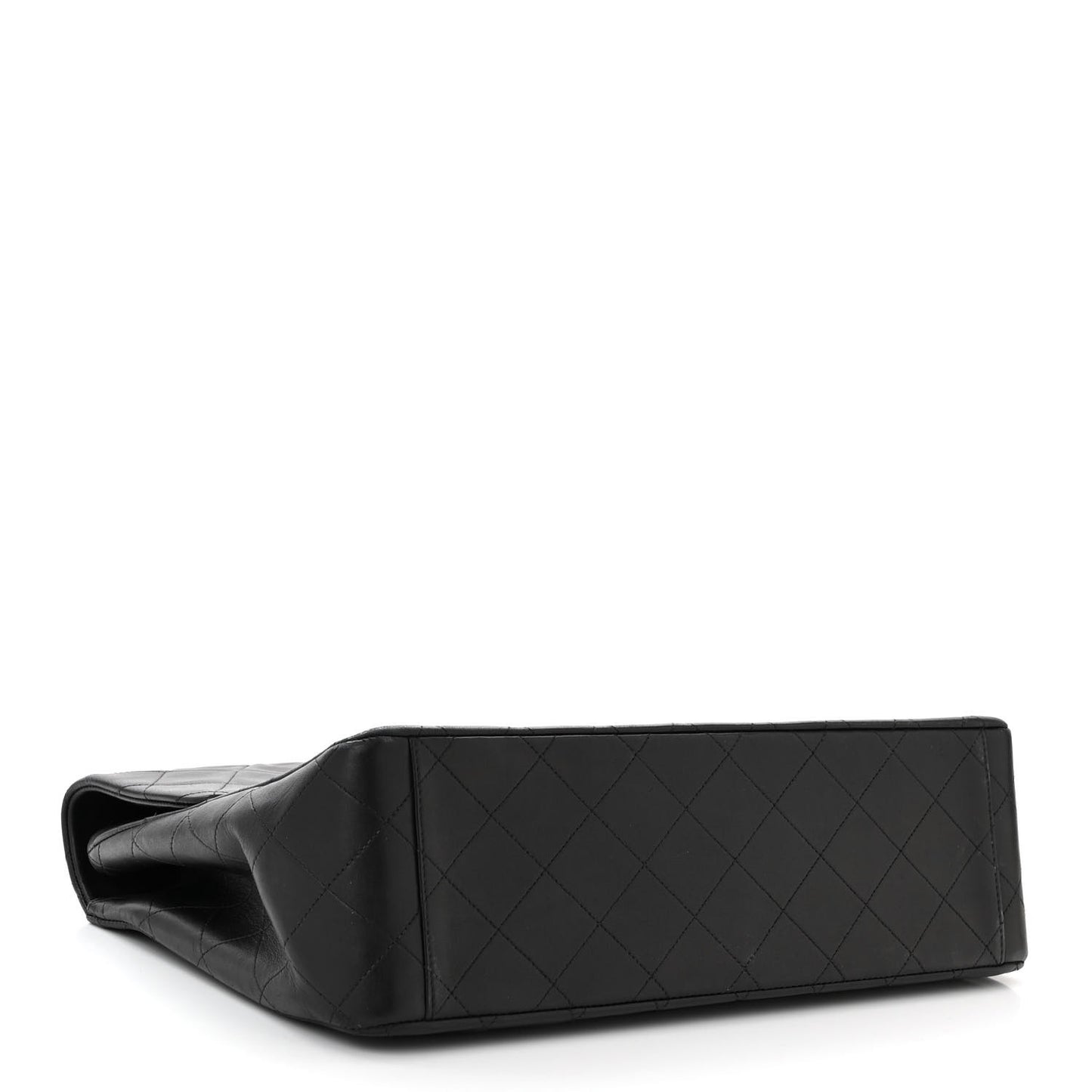 Lambskin Quilted XL Jumbo Single Flap Black