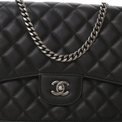 Chanel Metallic Goatskin Quilted Rock In Rome Flap Black 8 of 10