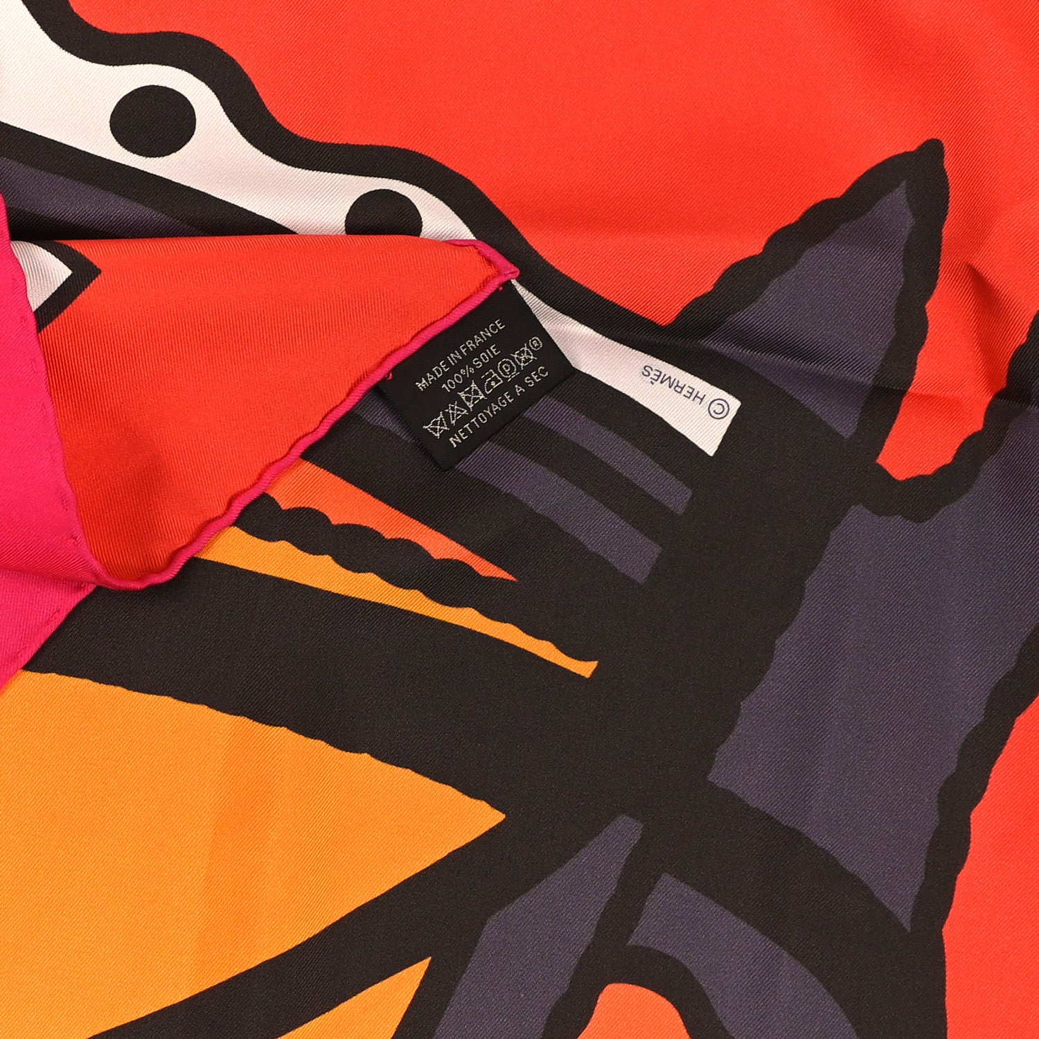 Hermes Silk Robe Du Soir Scarf 90 Orange Soleil Taupe 3 of 5