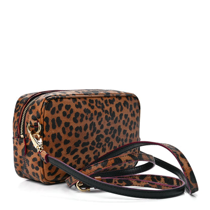 Salvatore Ferragamo Grained Calfskin Leopard Print Camera Bag Brown 4 of 11