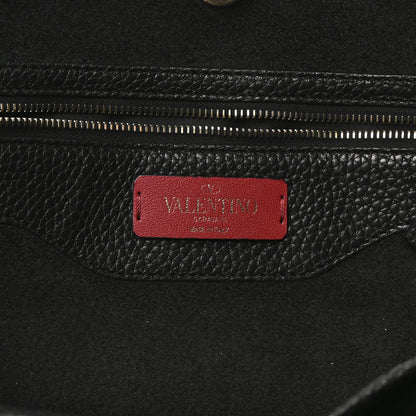 Valentino Garavani Grained Calfskin Small Rockstud Shoulder Tote Black 6 of 9
