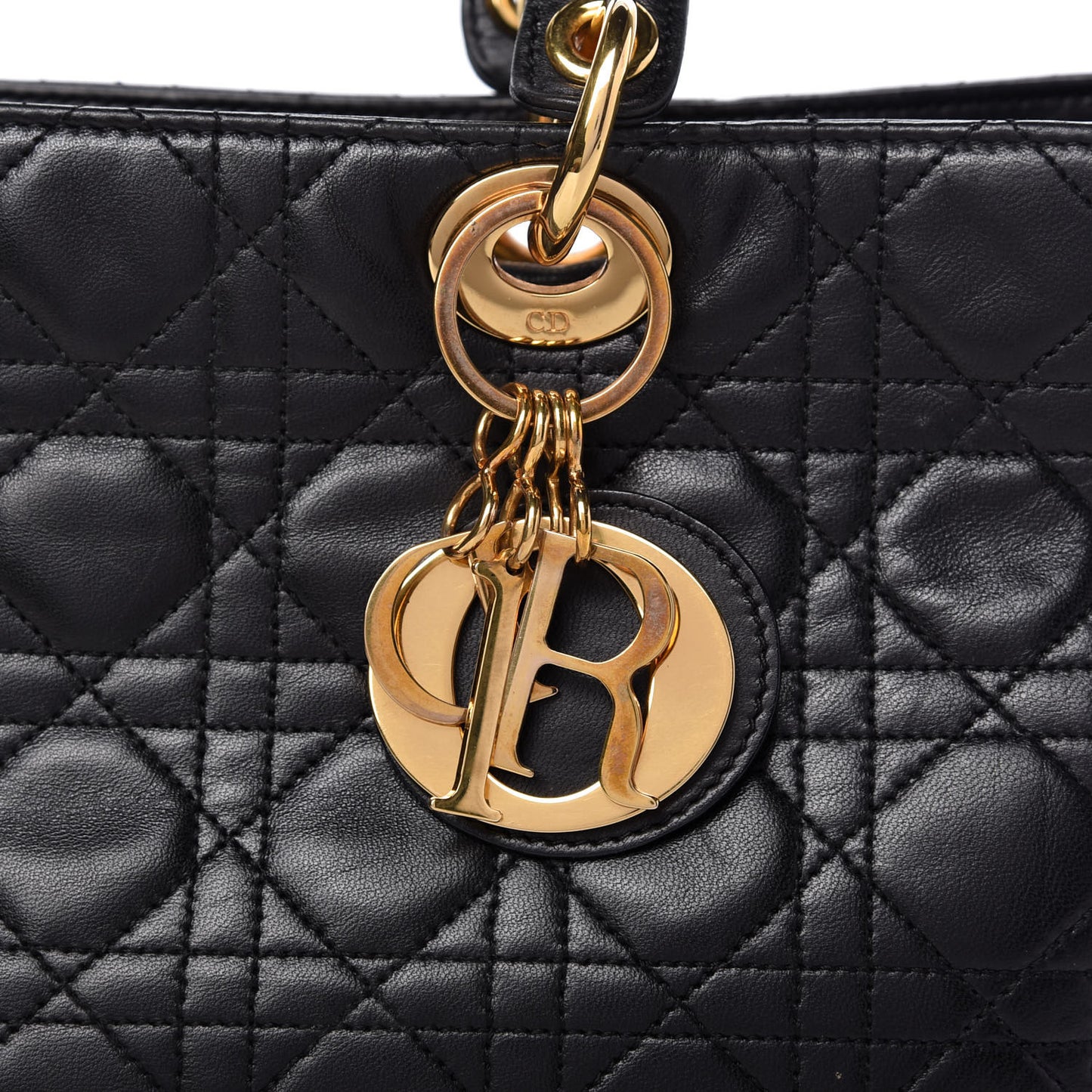 Lambskin Cannage Large Lady Dior Black