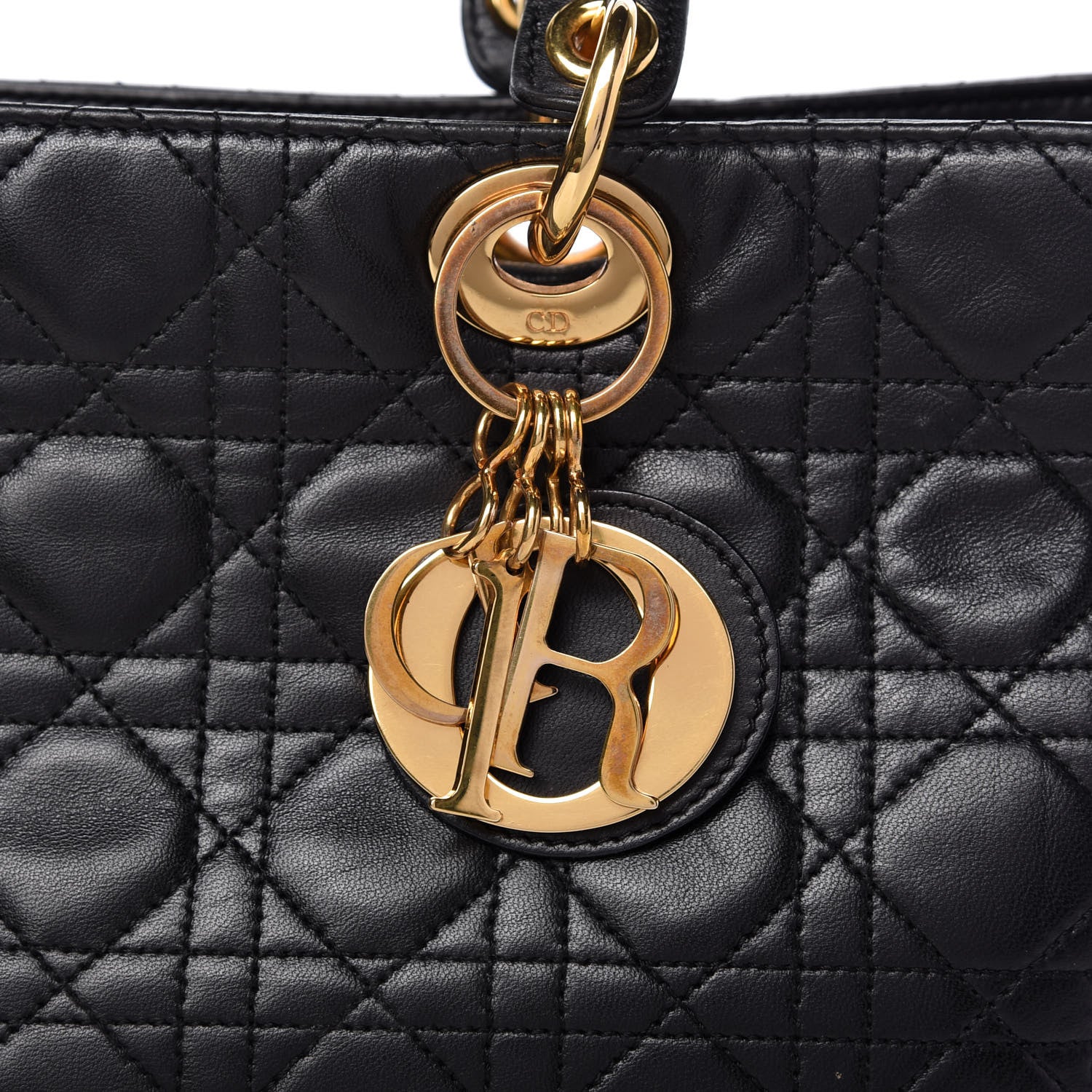 Christian Dior Lambskin Cannage Large Lady Dior Black 10 of 11