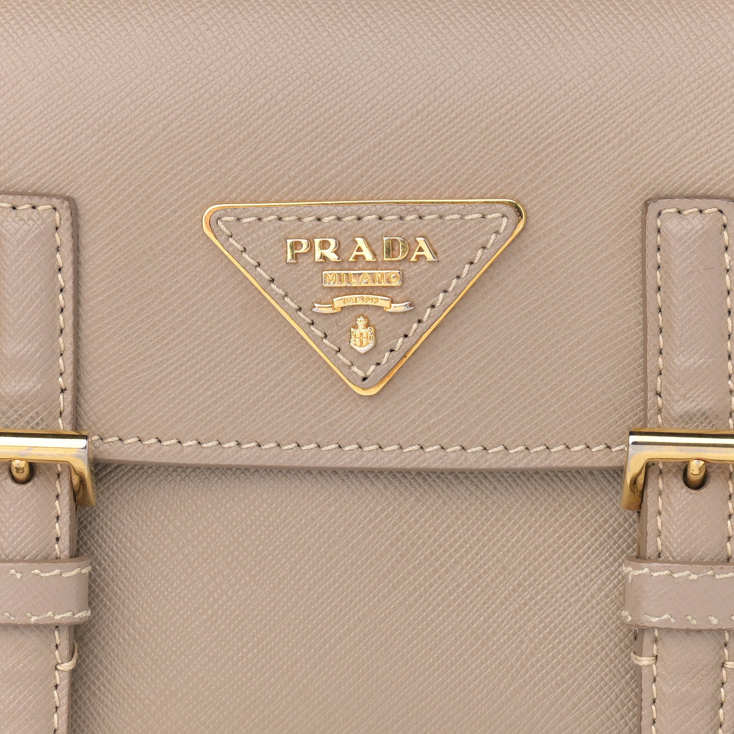 Prada Saffiano Lux Crossbody Bag Visone 9 of 16