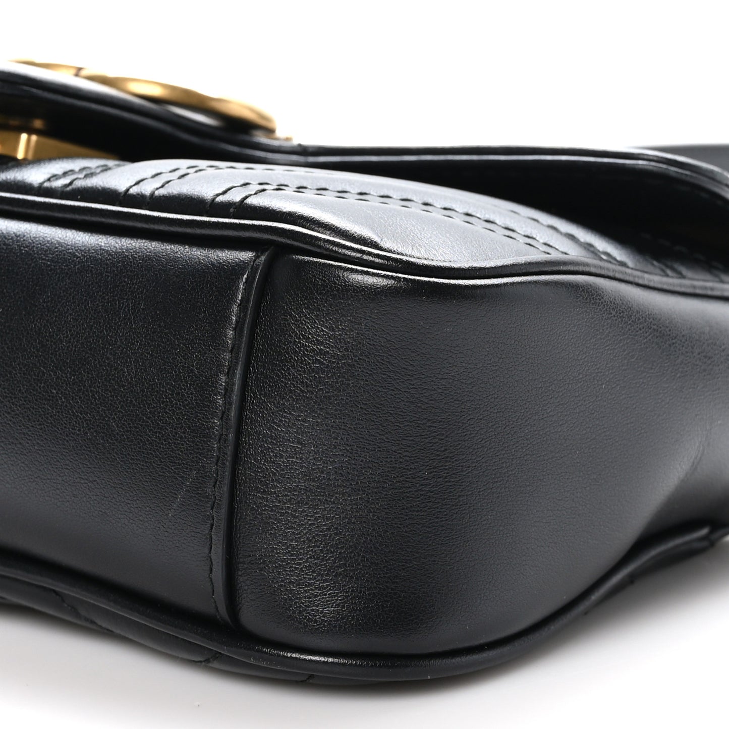 Calfskin Matelasse Mini GG Marmont Shoulder Bag Black