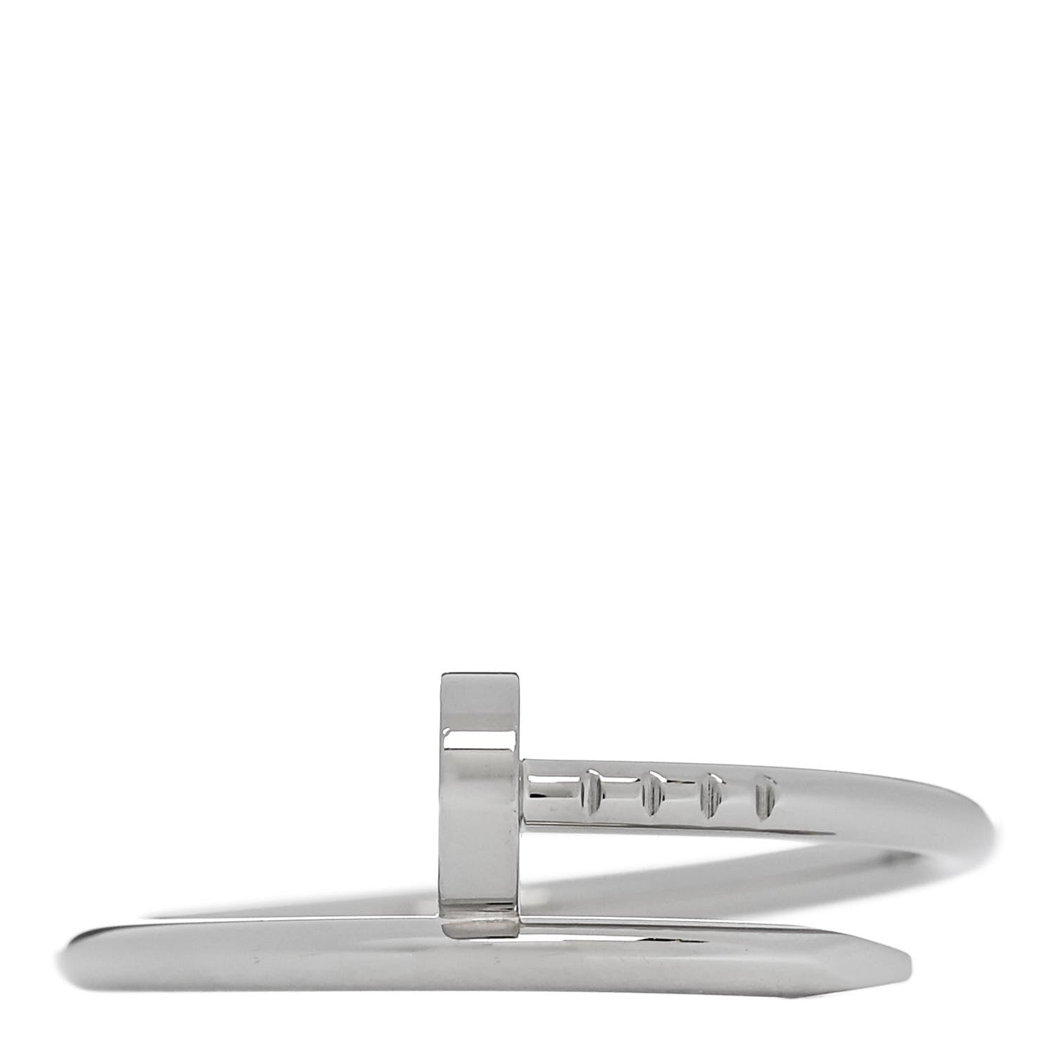 Cartier 18K White Gold Small Juste Un Clou Ring 60 9 1 of 6