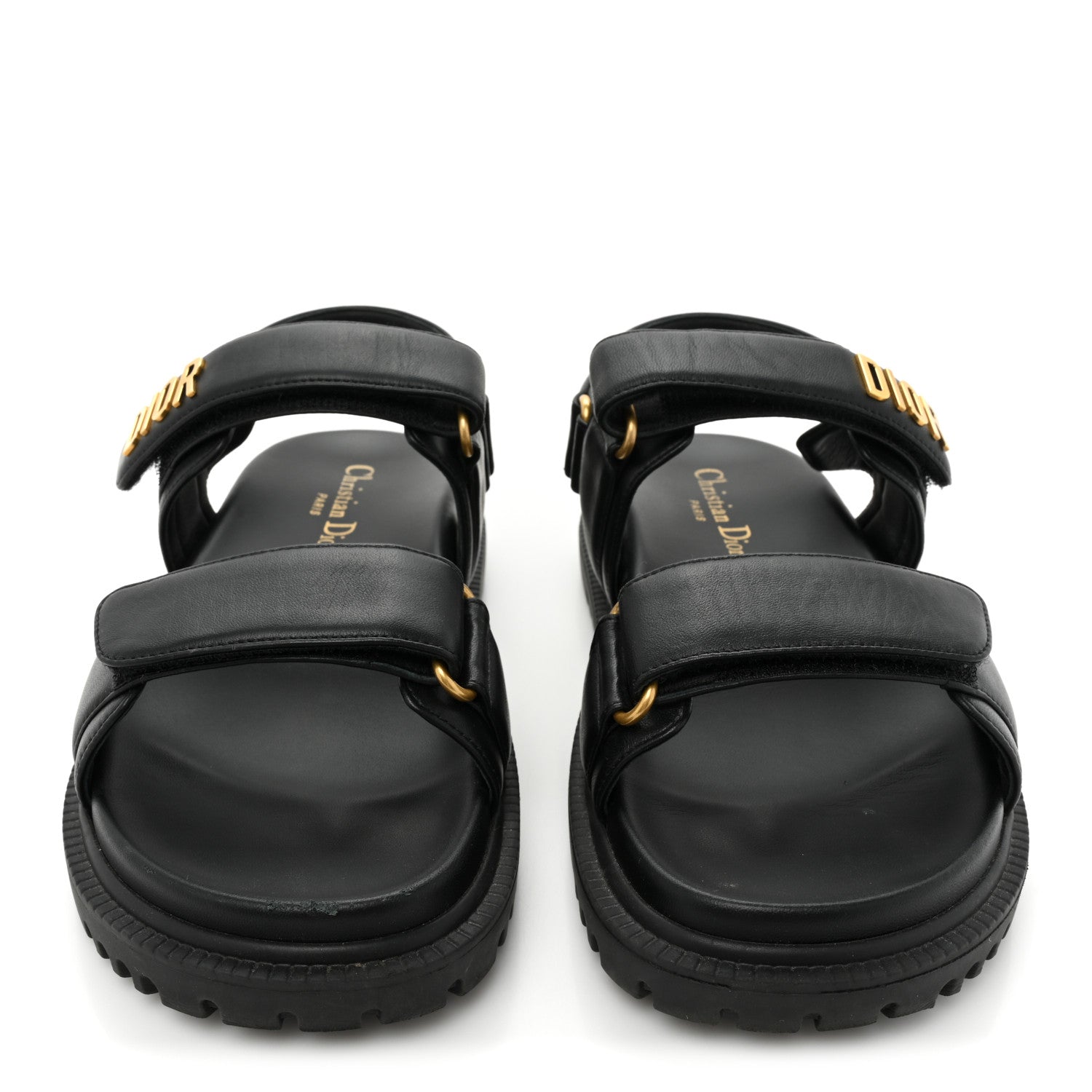 Christian Dior Lambskin Dioract 10mm Sandals 37 Black 2 of 12