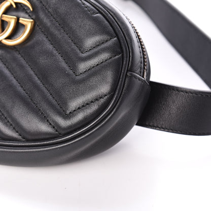 Gucci Calfskin Matelasse GG Marmont Belt Bag 85 34 Black 8 of 8