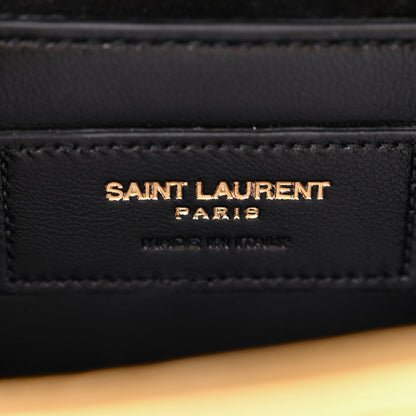 Saint Laurent Metallic Calfskin Matelasse Chevron Small Monogram Chain Shoulder Bag Gold 6 of 10