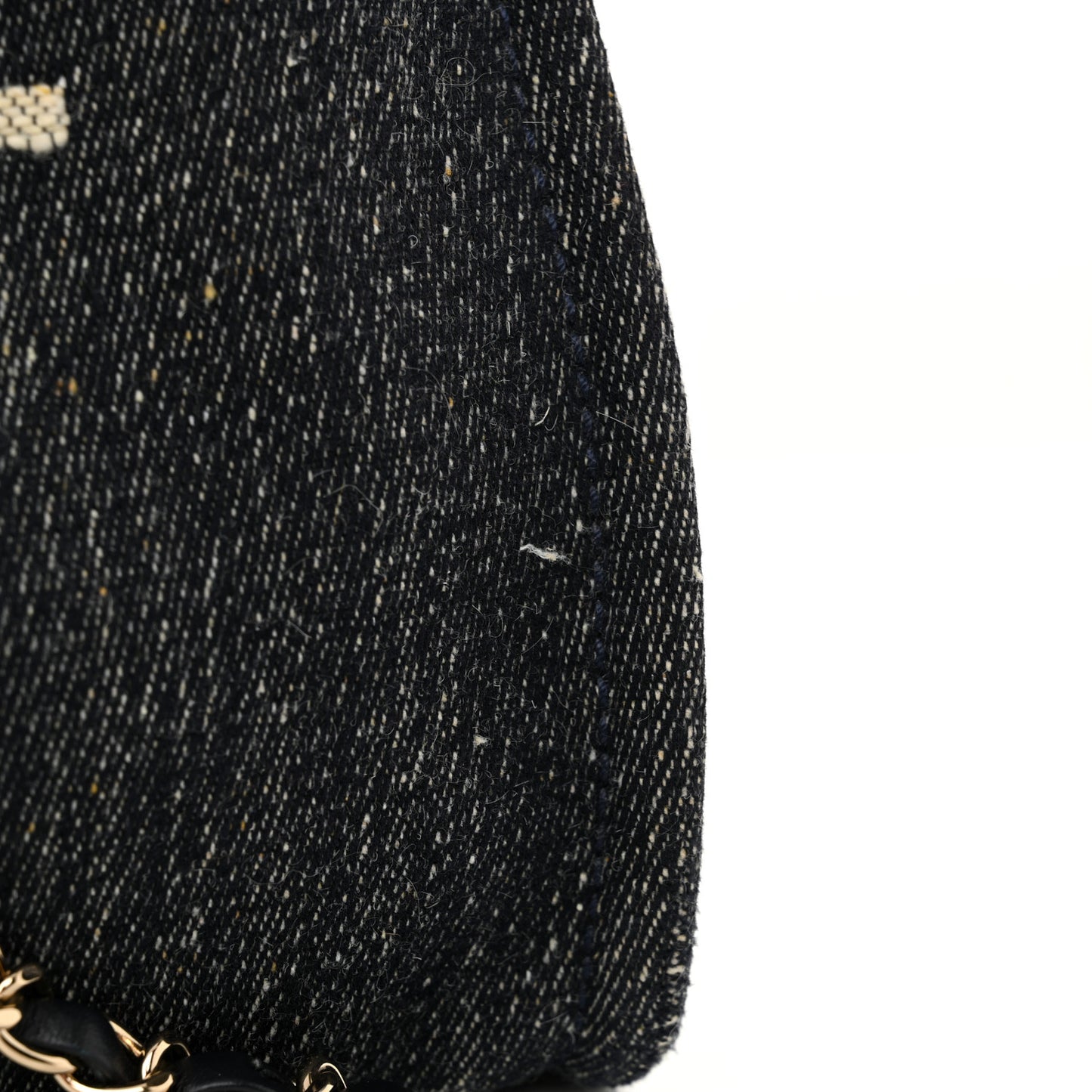 Denim Small Deauville Tote Dark Blue White