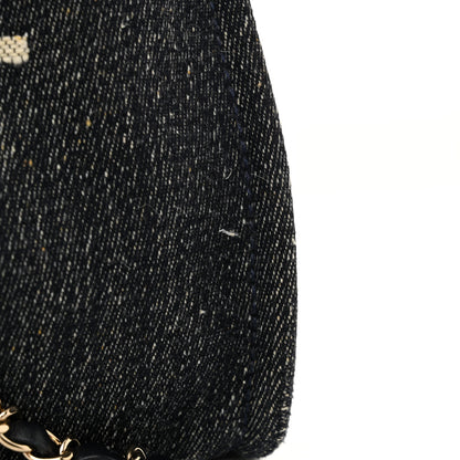 Chanel Denim Small Deauville Tote Dark Blue White 15 of 15