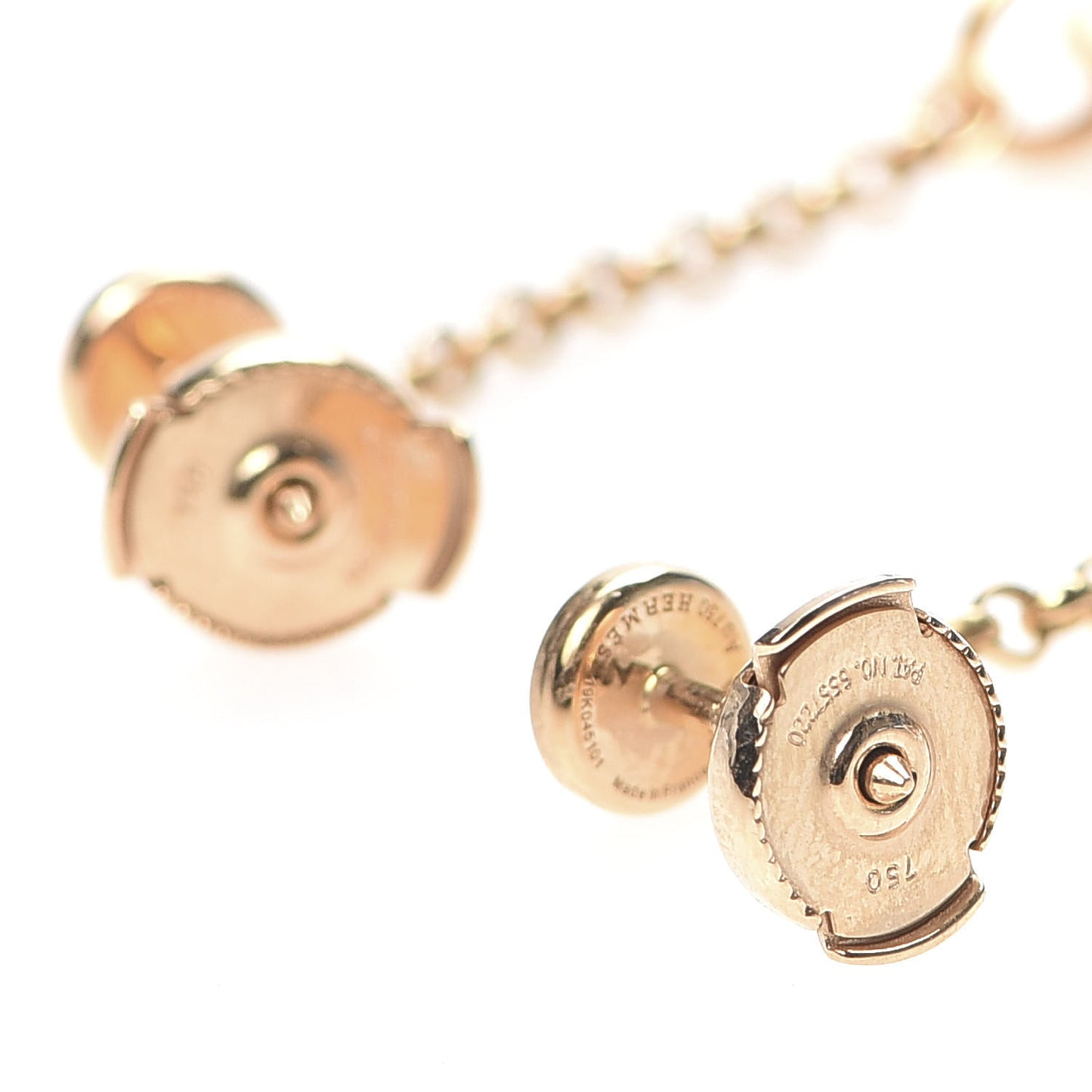 18K Rose Gold Diamond Gambade Clou de Selle Earrings