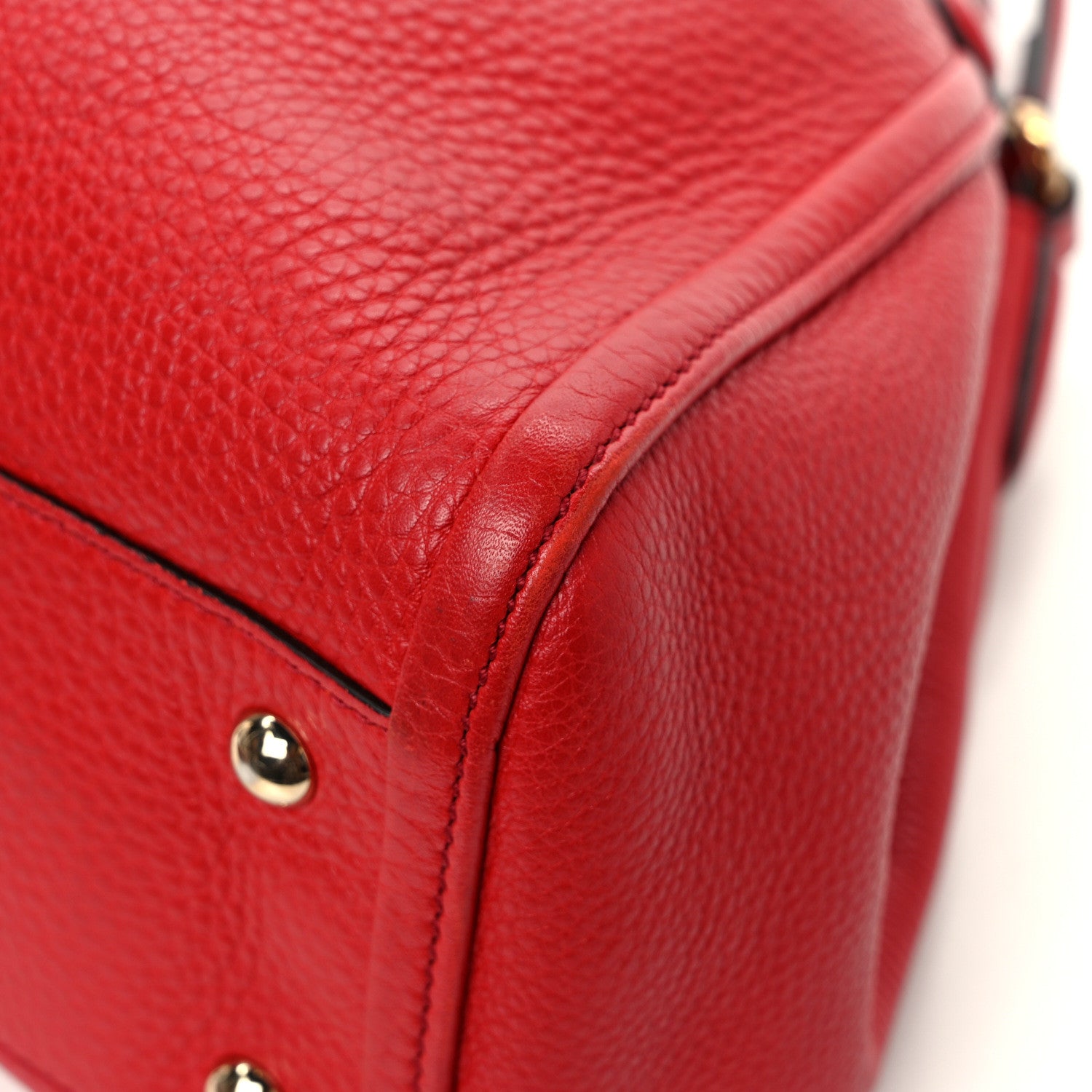 Gucci Pebbled Calfskin Small Soho Shoulder Bag Red 11 of 14