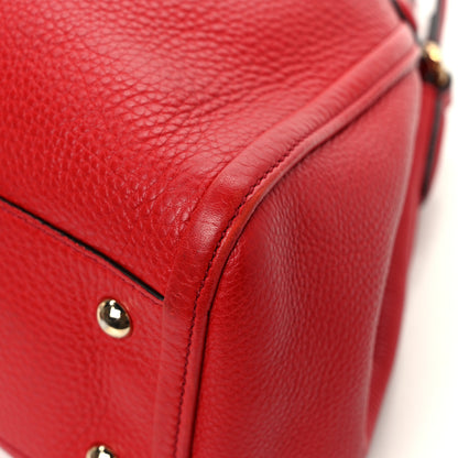 Gucci Pebbled Calfskin Small Soho Shoulder Bag Red 11 of 14
