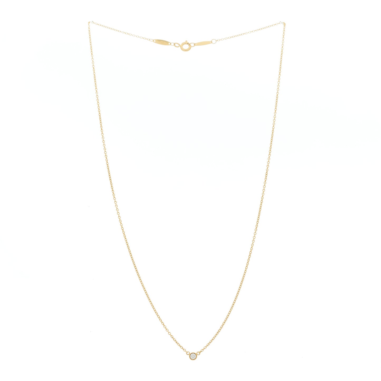18K Yellow Gold Diamond .20ct Elsa Peretti Diamonds by the Yard Pendant Necklace
