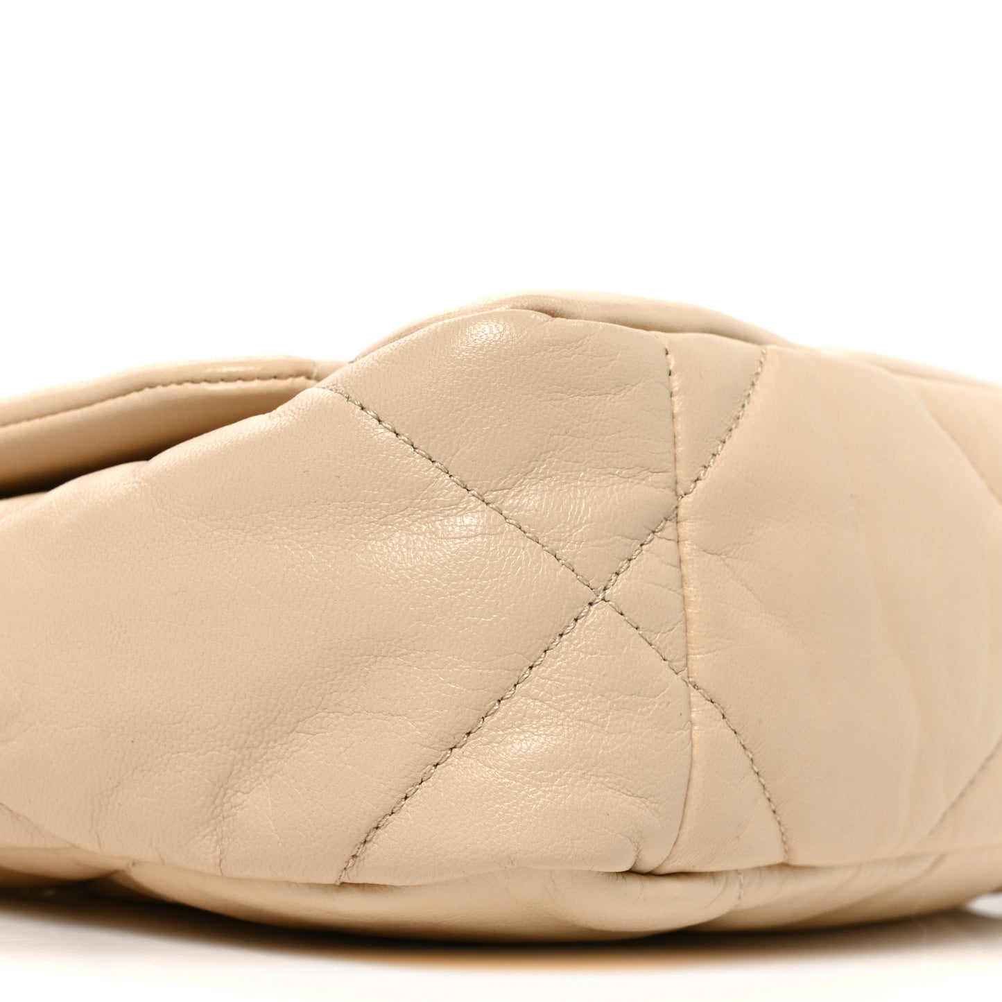 Goatskin Quilted Medium Chanel 19 Flap Beige