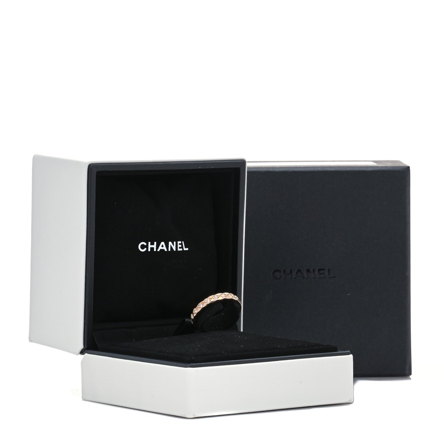 18K Beige Gold Diamond Mini Coco Crush Ring 57 8