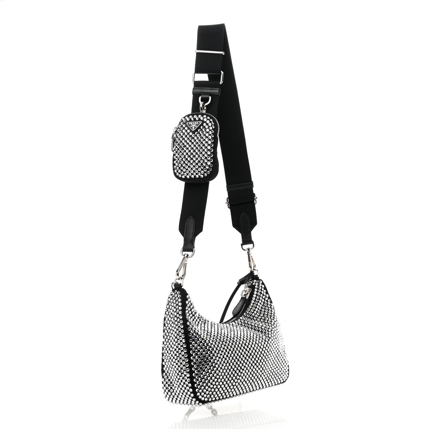 Prada Satin Crystal Re-Edition 2005 Shoulder Bag Cristal 3 of 10