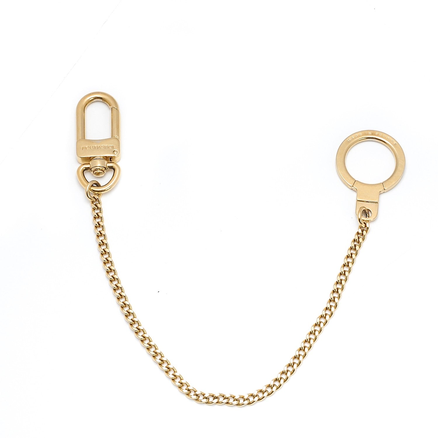 Louis Vuitton Metal Pochette Extender Key Ring Chain Gold 1 of 3
