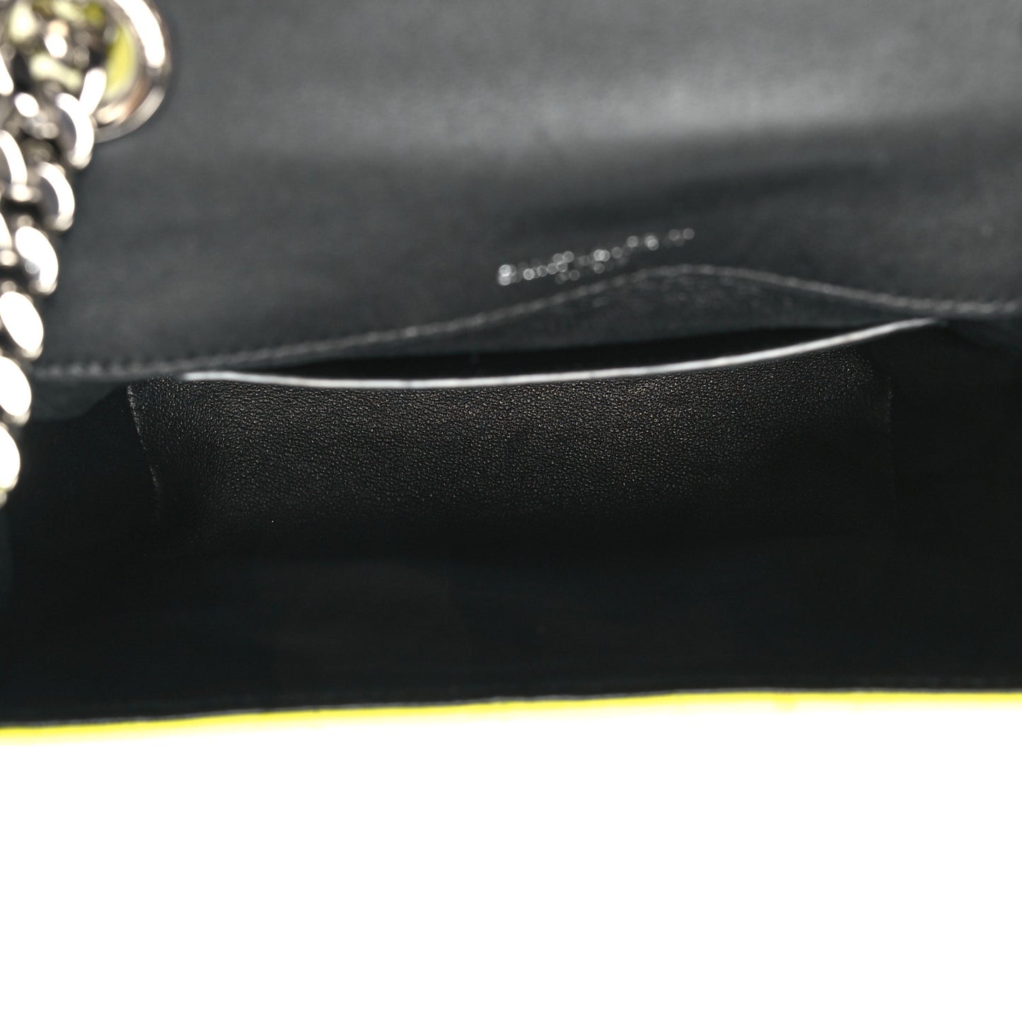 Patent Matelasse Monogram Small Vicky Chain Bag Neon Yellow