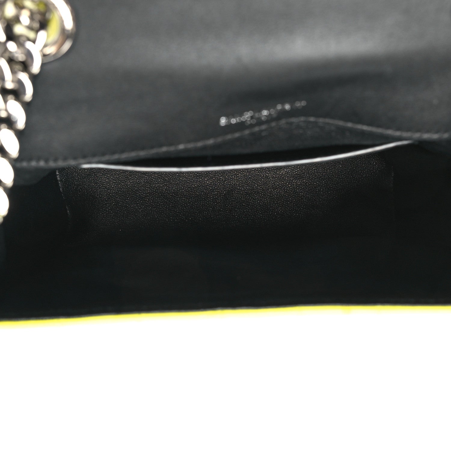 Saint Laurent Patent Matelasse Monogram Small Vicky Chain Bag Neon Yellow 5 of 12