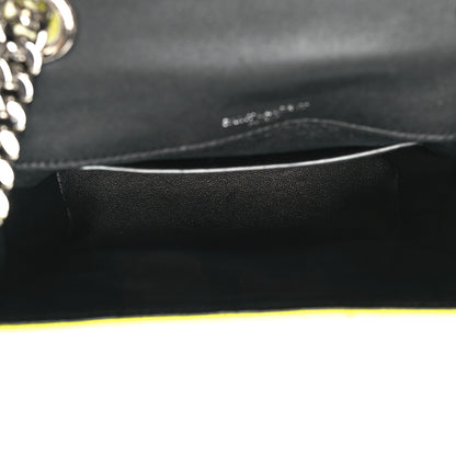 Saint Laurent Patent Matelasse Monogram Small Vicky Chain Bag Neon Yellow 5 of 12