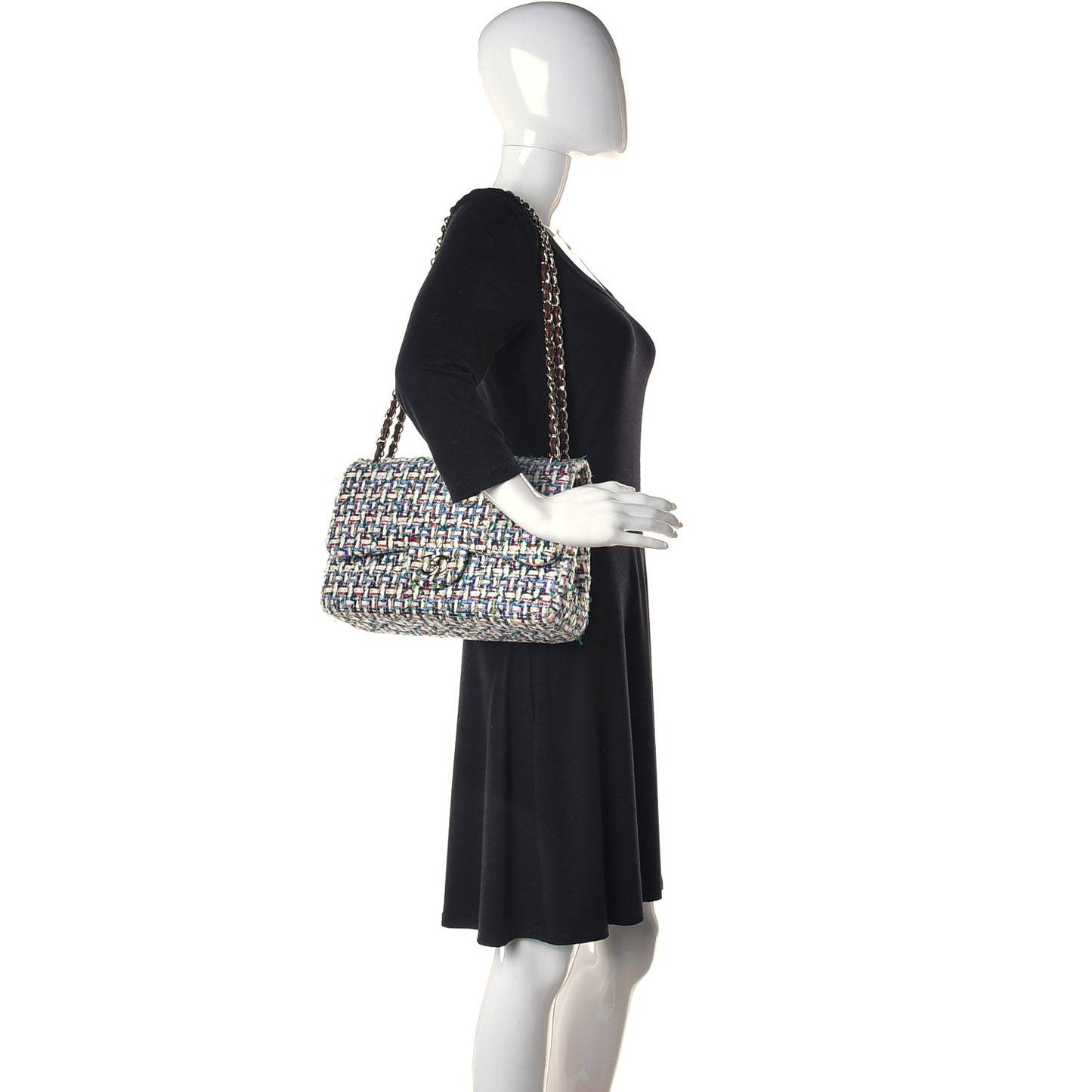 Tweed Quilted Jumbo Double Flap Multicolor