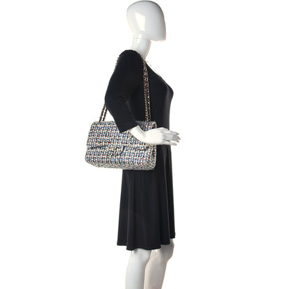 Chanel Tweed Quilted Jumbo Double Flap Multicolor 2 of 15