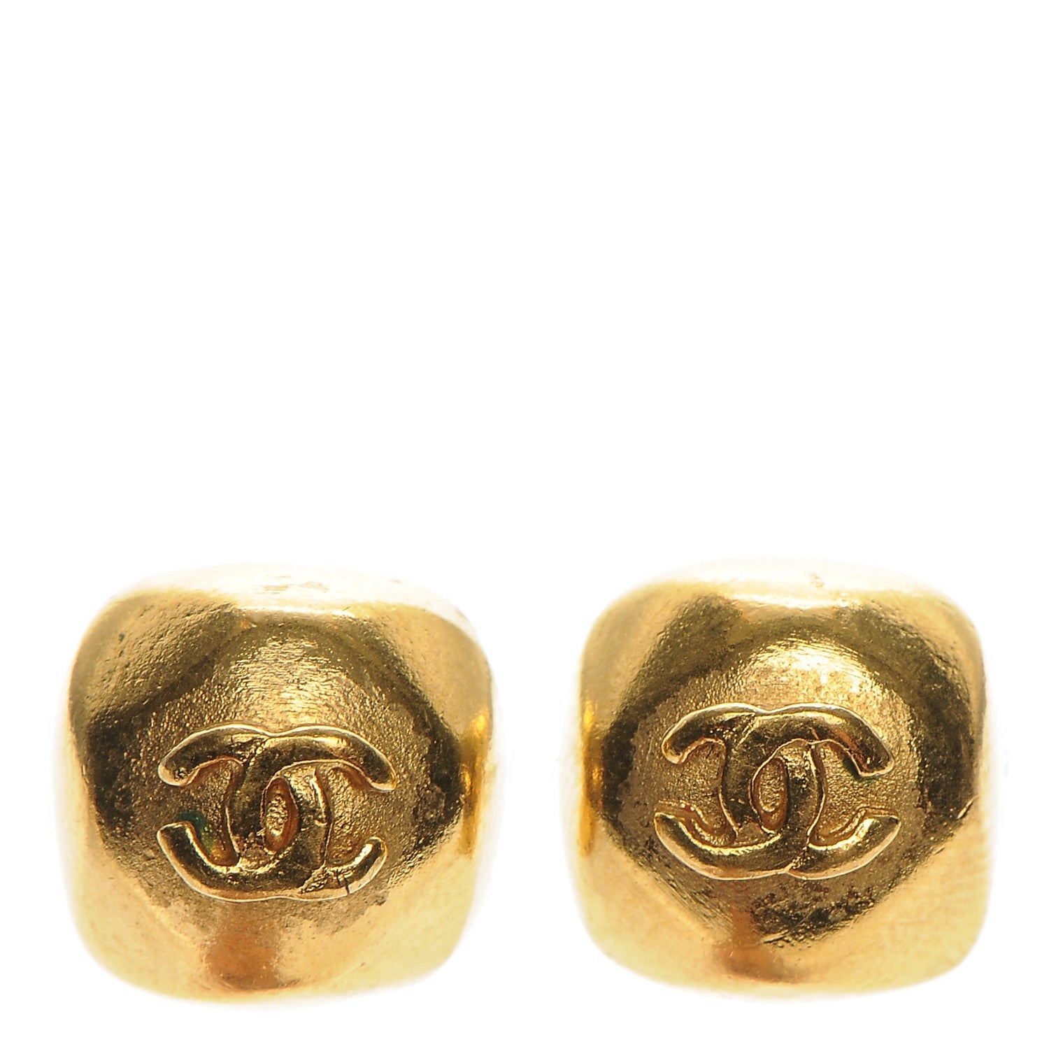 Chanel CC Square Earrings Gold 1 of 4